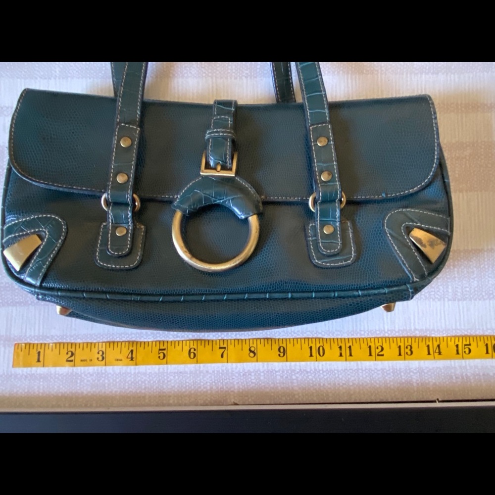 Bisou Bisou Teal  Vegan Leather Purse